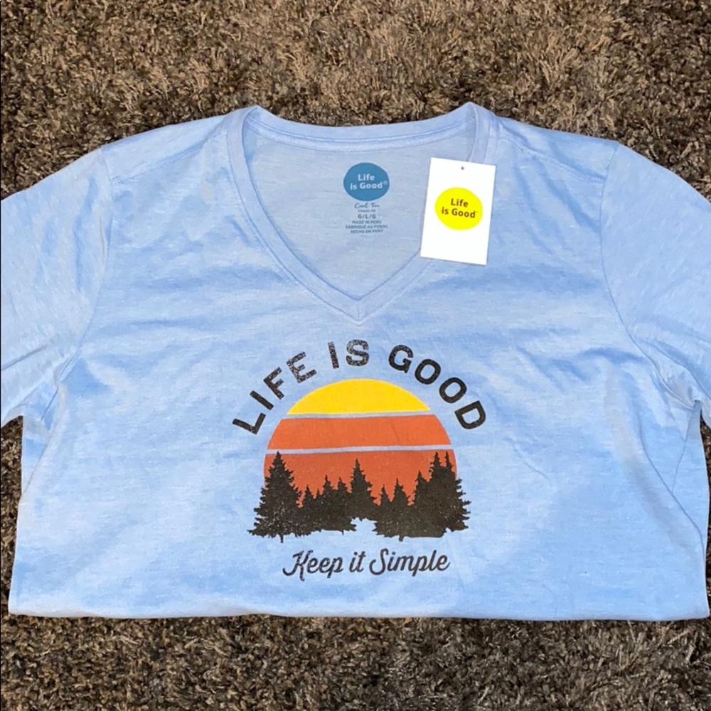 Brand new women’s Life Is Good v-neck t-shirt!